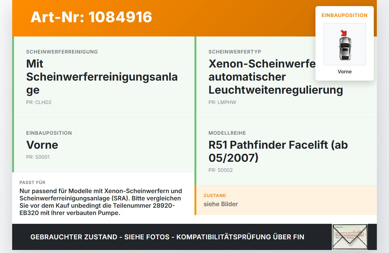 Nissan Pathfinder R51 05-10 Waschwasserpumpe Wischwasserpumpe Waschpumpe Vorne Nissan Nissan Pathfinder R51 05-10... Vorschau 3