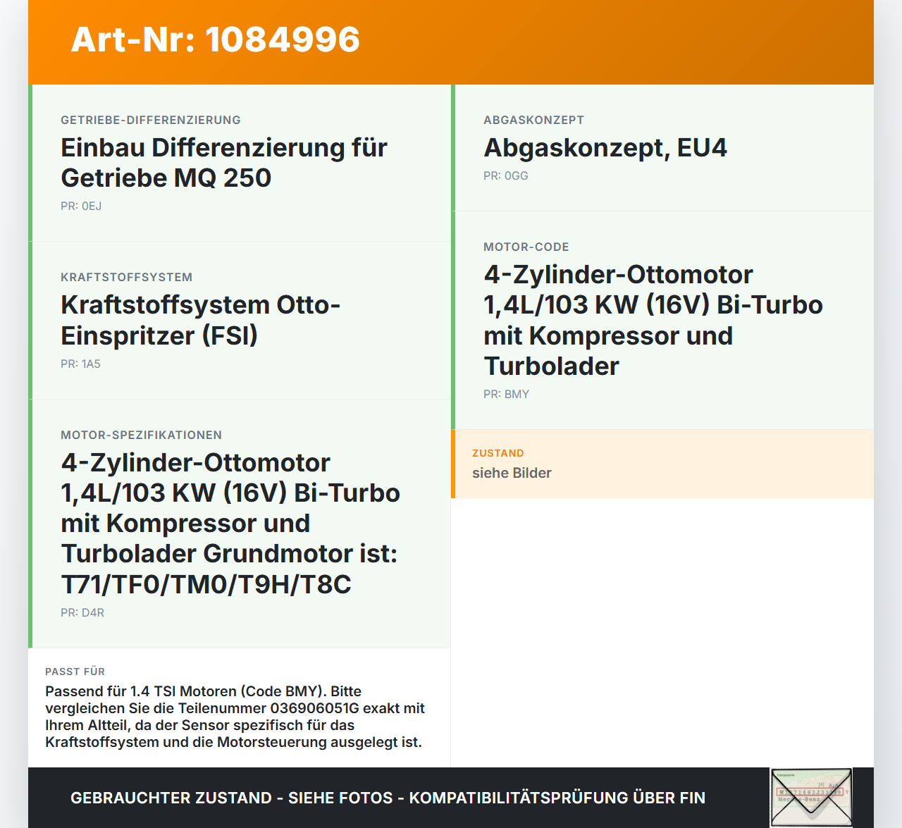 VW Golf 5 V Variant 1K5 03-09 TSI 1,4 59KW Luftdruck MAP Sensor VW Golf 5 V Variant 1K5 03-09 13.12.2007 036906051G... Vorschau 3