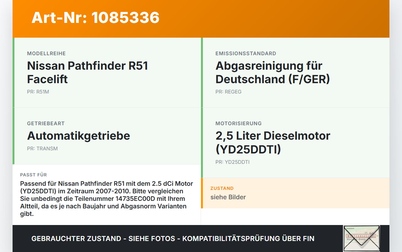 Nissan Pathfinder R51 05-10 dCi 2,5 126KW Abgaskühlung Wärmetauscher für AGR Nissan Nissan Pathfinder R51 05-10... Vorschau 3