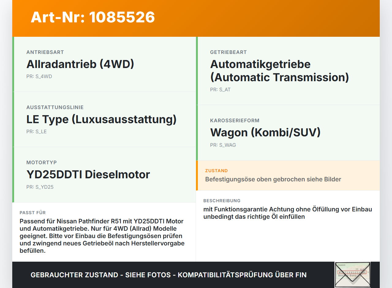 Nissan Pathfinder R51 05-10 dCi 2,5 126KW 4WD RE5R05A Automatikgetriebe Getriebe ohne Wandler YD25DDTI.AT Nissan... Vorschau 3