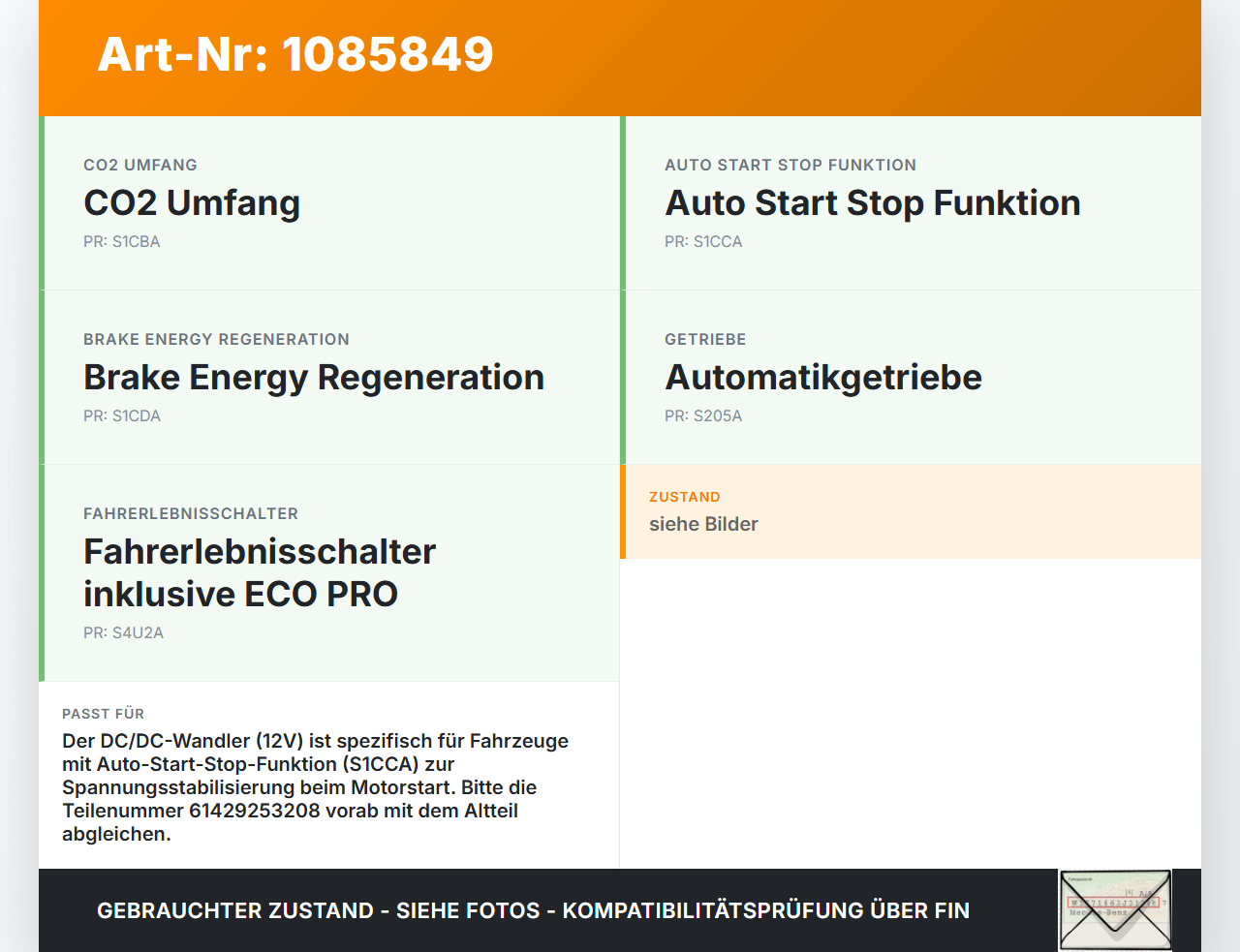 BMW X1 E84 X18D 09-12 Steuergerät ECU Modul SG 12V DCDC-Wandler Spannungsstabilisator BMW X1 E84 X18D 09-12... Vorschau 3