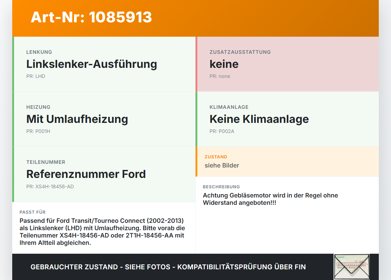 Ford Transit/Tourneo Connect 09-13 Gebläsemotor Lüftermotor Heizungsgebläse Ford Transit/Tourneo Connect 09-13... Vorschau 3