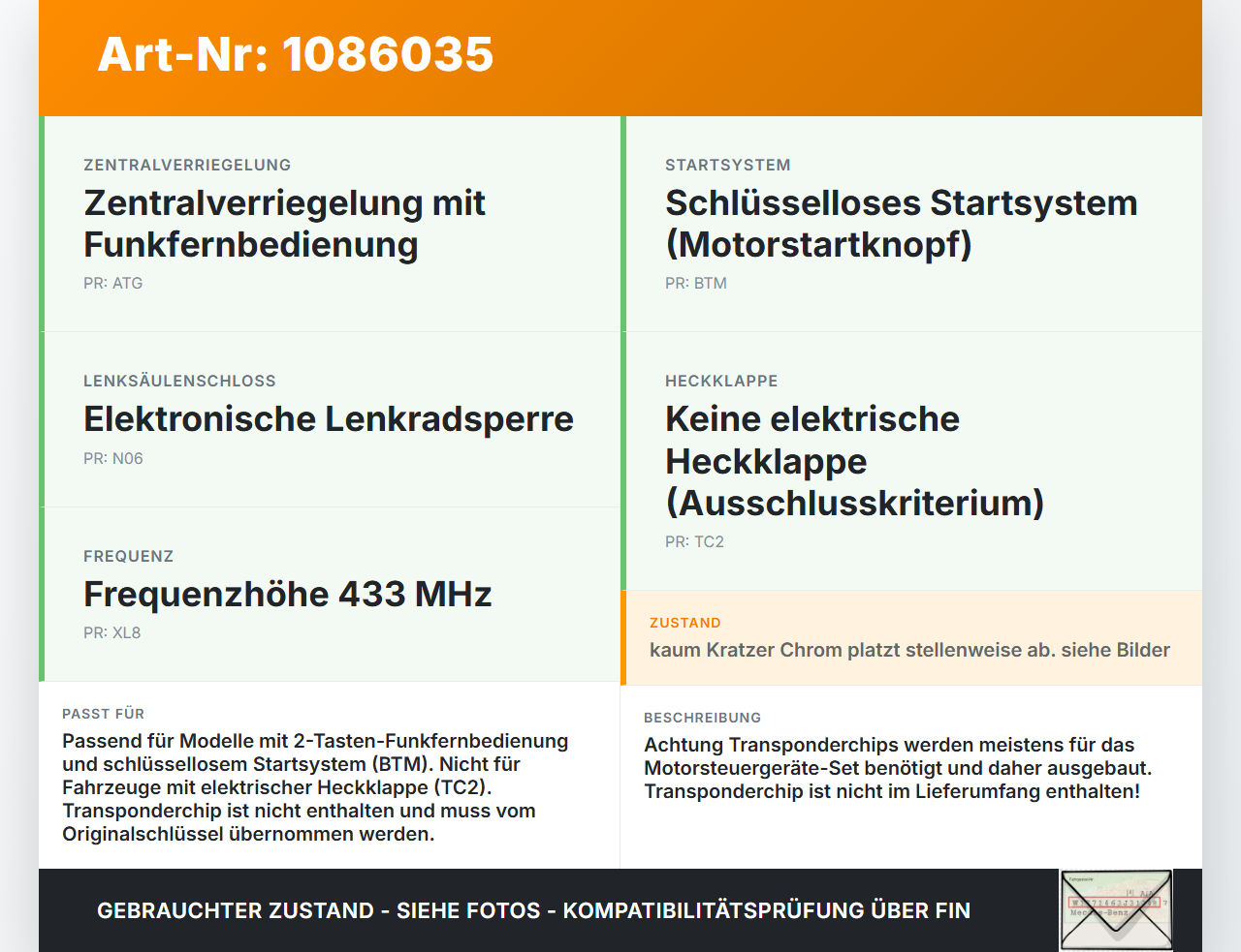 Opel Insignia B Z18 17-20 Fernbedienung Funk Funkschlüssel Opel Insignia B Z18 17-20 28.05.2019 39211271 gebraucht Vorschau 3