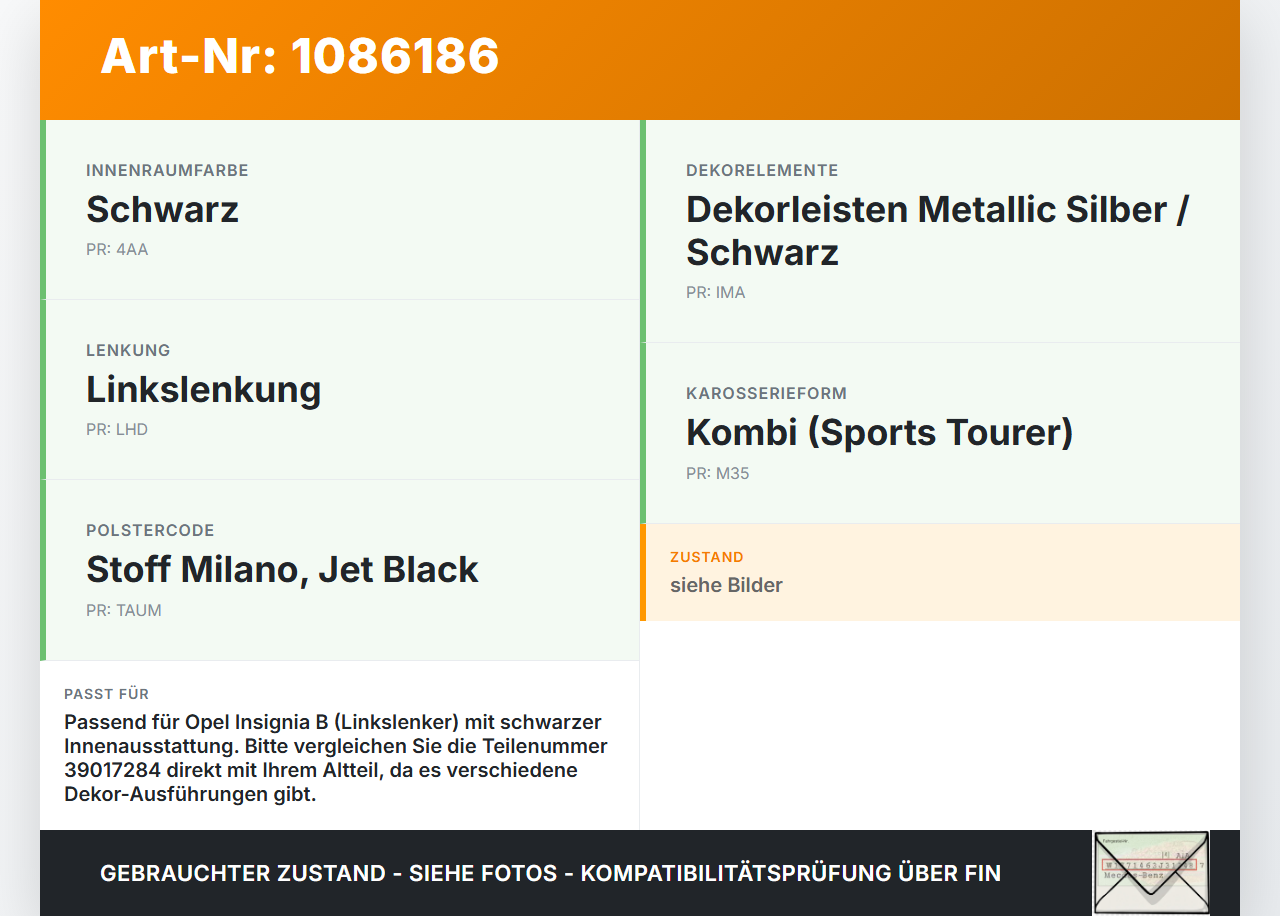 Opel Insignia B Z18 17-20 Blende für Armaturenbrett Abdeckung Opel Insignia B Z18 17-20 28.05.2019 39017284... Vorschau 3