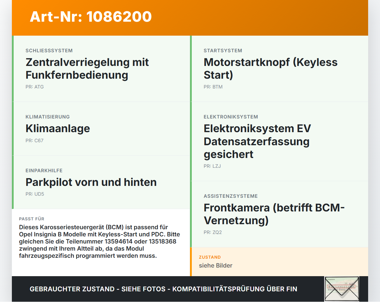 Opel Insignia B Z18 17-20 Steuergerät ECU Modul Bordnetzsteuergerät BCM Opel Insignia B Z18 17-20 28.05.2019... Vorschau 3