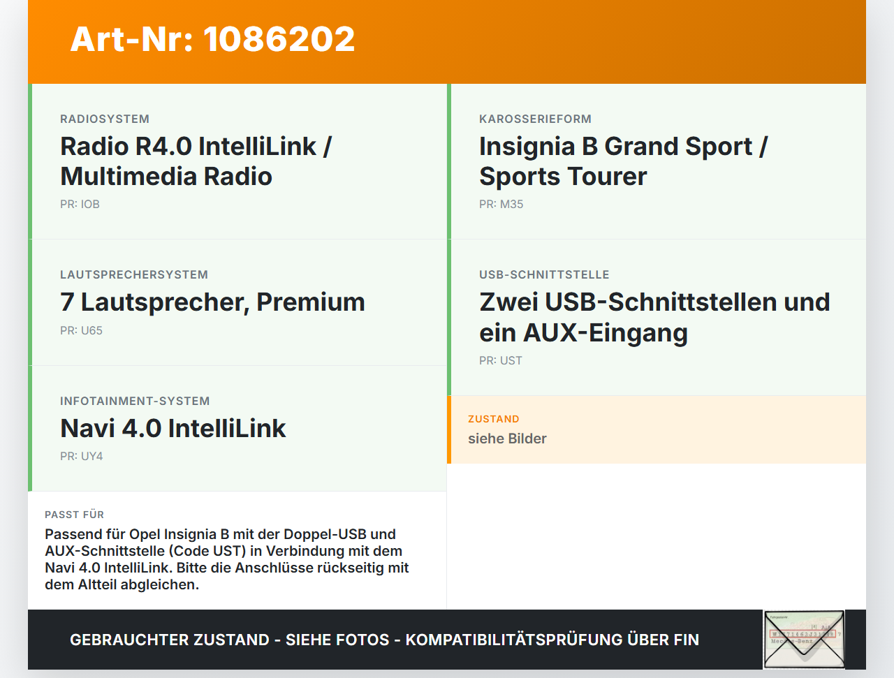 Opel Insignia B Z18 17-20 USB AUX Buchse Anschluss Opel Insignia B Z18 17-20 28.05.2019 DUMMY5 13519224 35202353... Vorschau 3