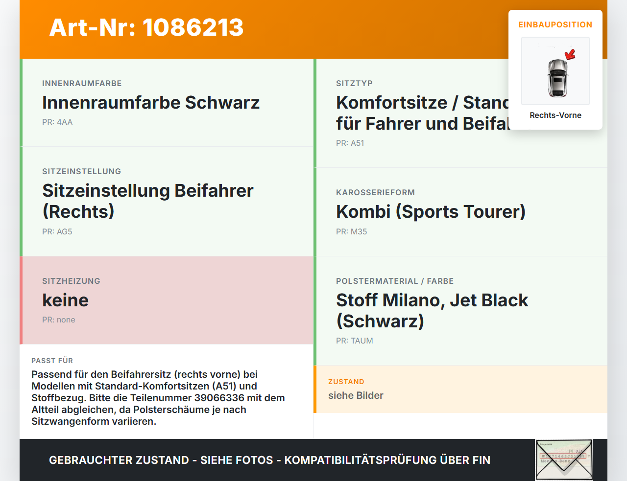 Opel Insignia B Z18 17-20 Kombi Sitzbezug Sitzpolster Schaumstoff Sitzkissen Rechts Vorne Opel Insignia B Z18 17-20... Vorschau 3