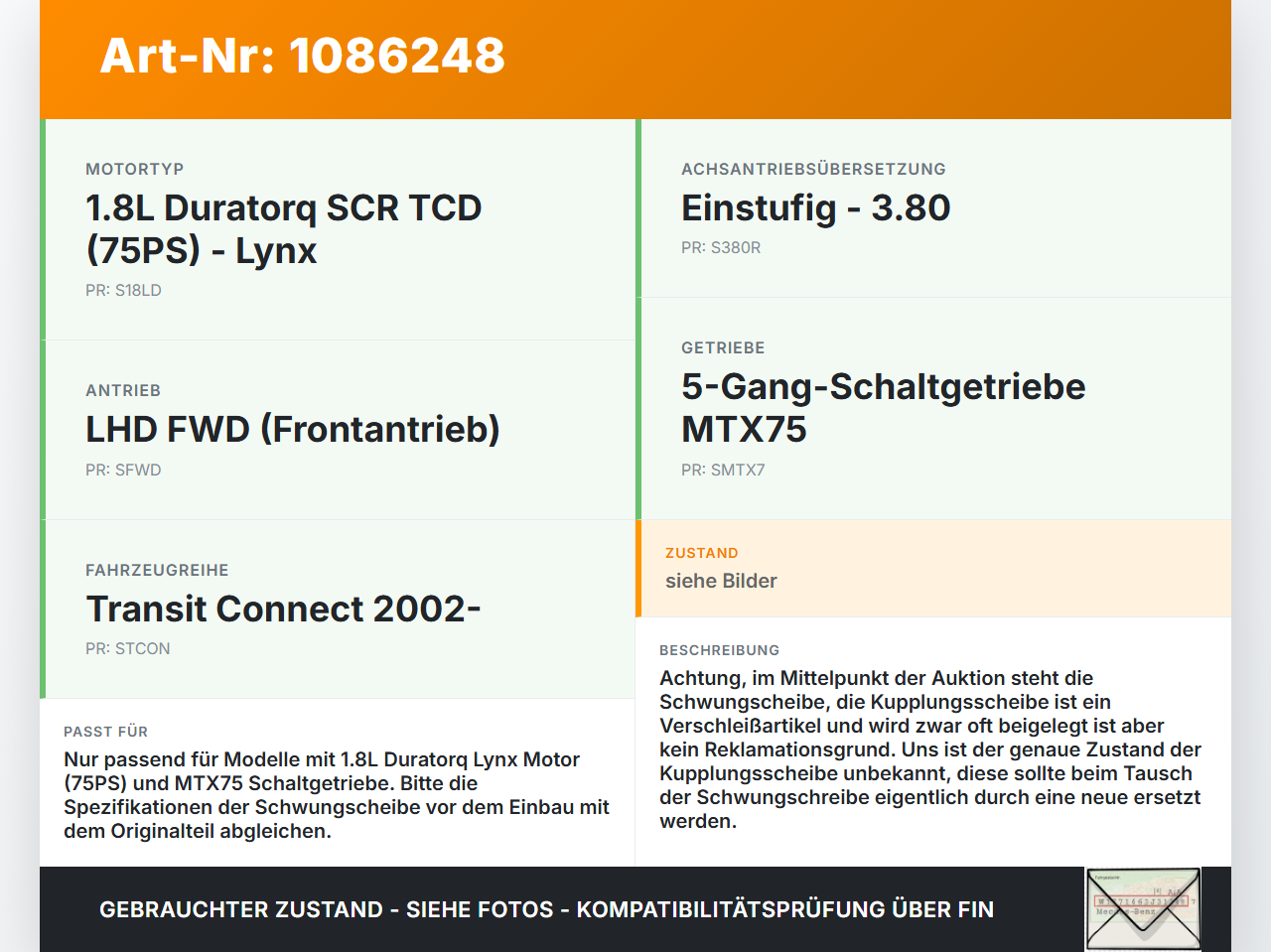 Ford Transit/Tourneo Connect 09-13 TDCi 1,8 Kupplungssatz Kupplung Druckplatte Schwungrad Schwungscheibe Ford... Vorschau 3