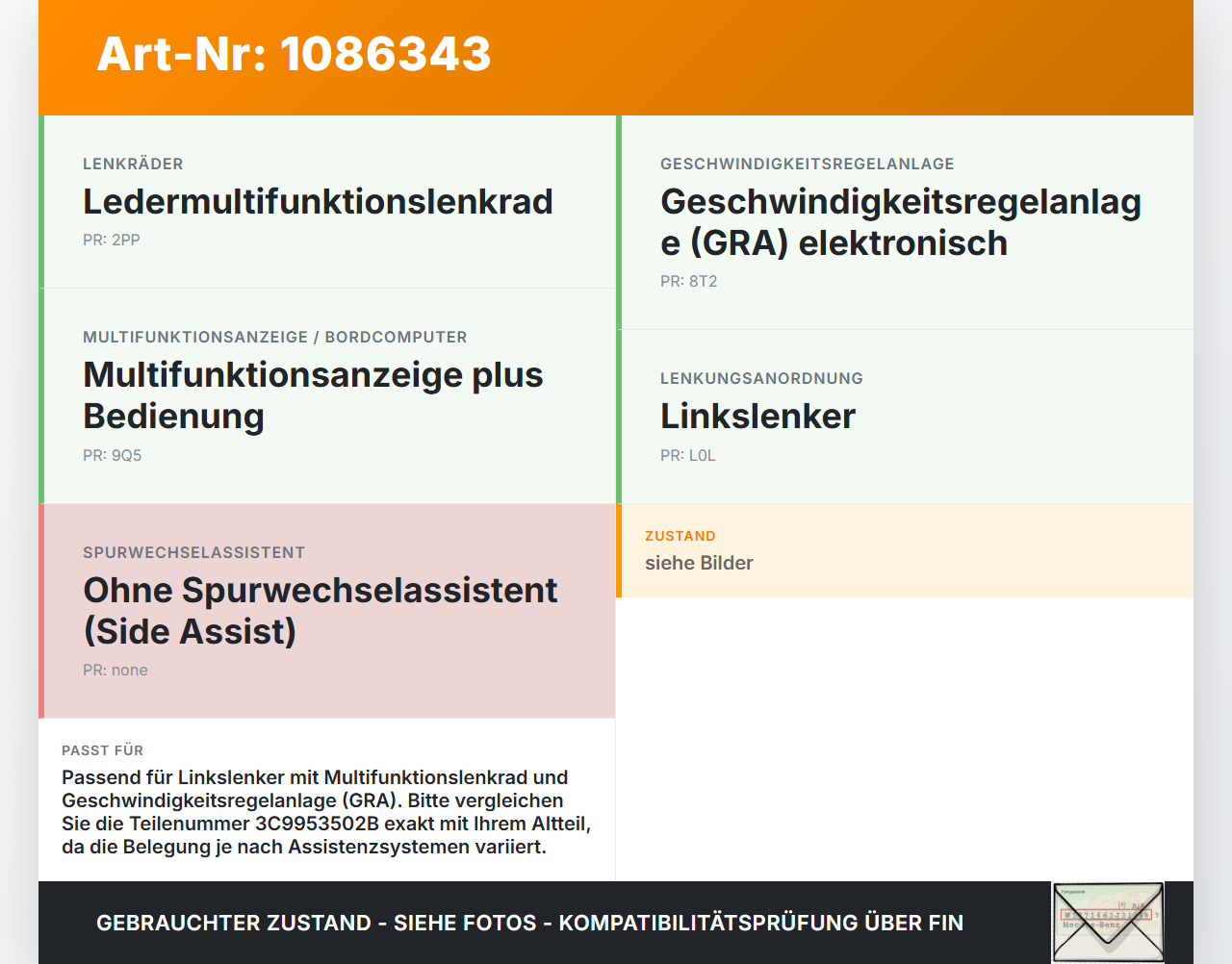 VW Passat 3C B7 10-14 Lenkstockschalter Blinker Wischerschalter Tempomat Kombischalter VW Passat 3C B7 10-14... Vorschau 3