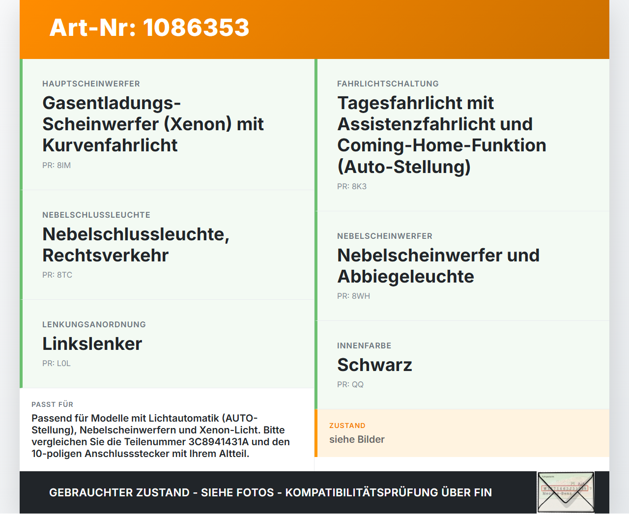 VW Passat 3C B7 10-14 Lichtschalter Schalter Drehschalter Scheinwerferschalter Auto VW Passat 3C B7 10-14... Vorschau 3