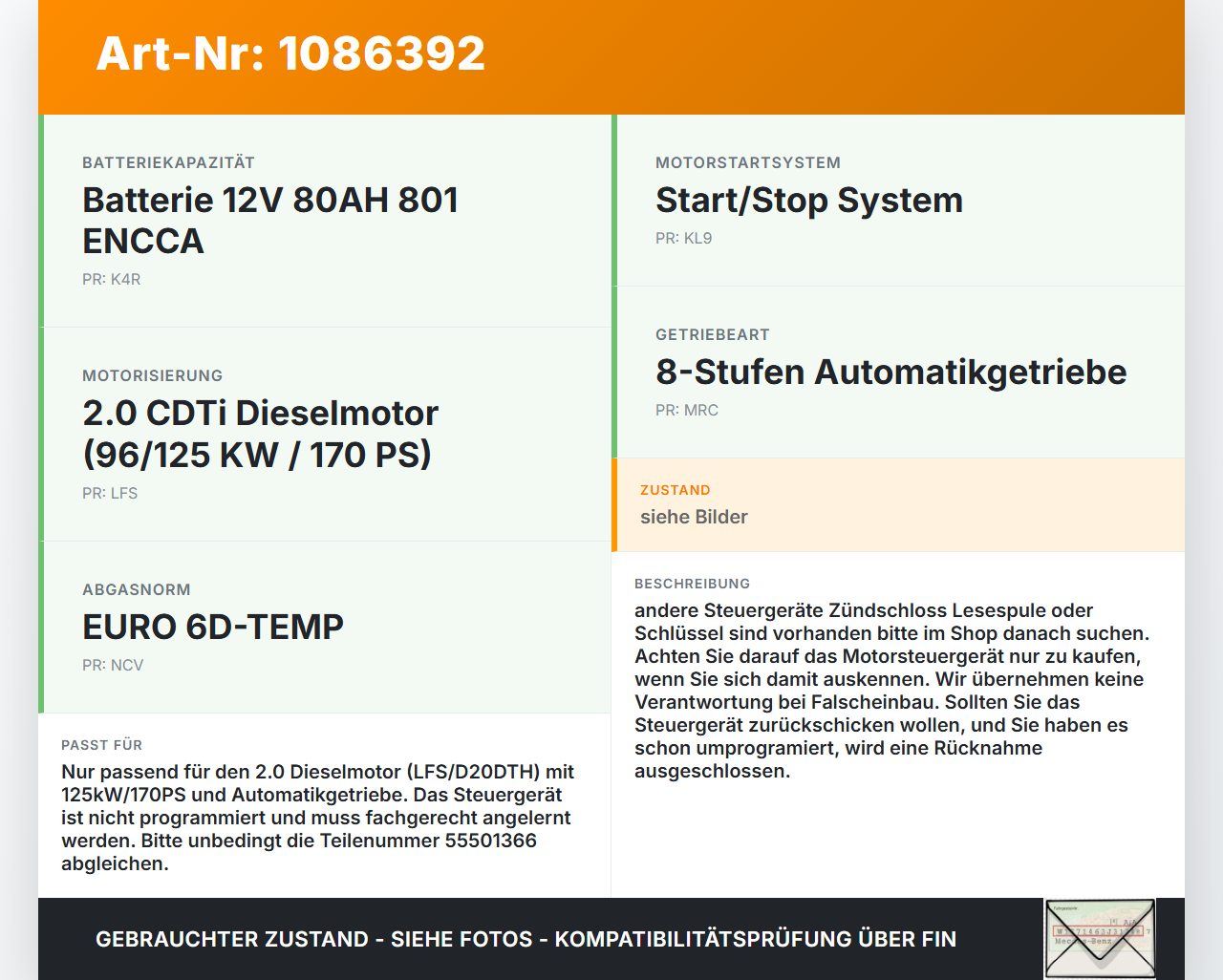 Opel Insignia B Z18 17-20 CDTi 2,0 125KW Motorsteuergerät Steuergerät ECU Motor Control Unit E98 Opel Insignia B... Vorschau 3
