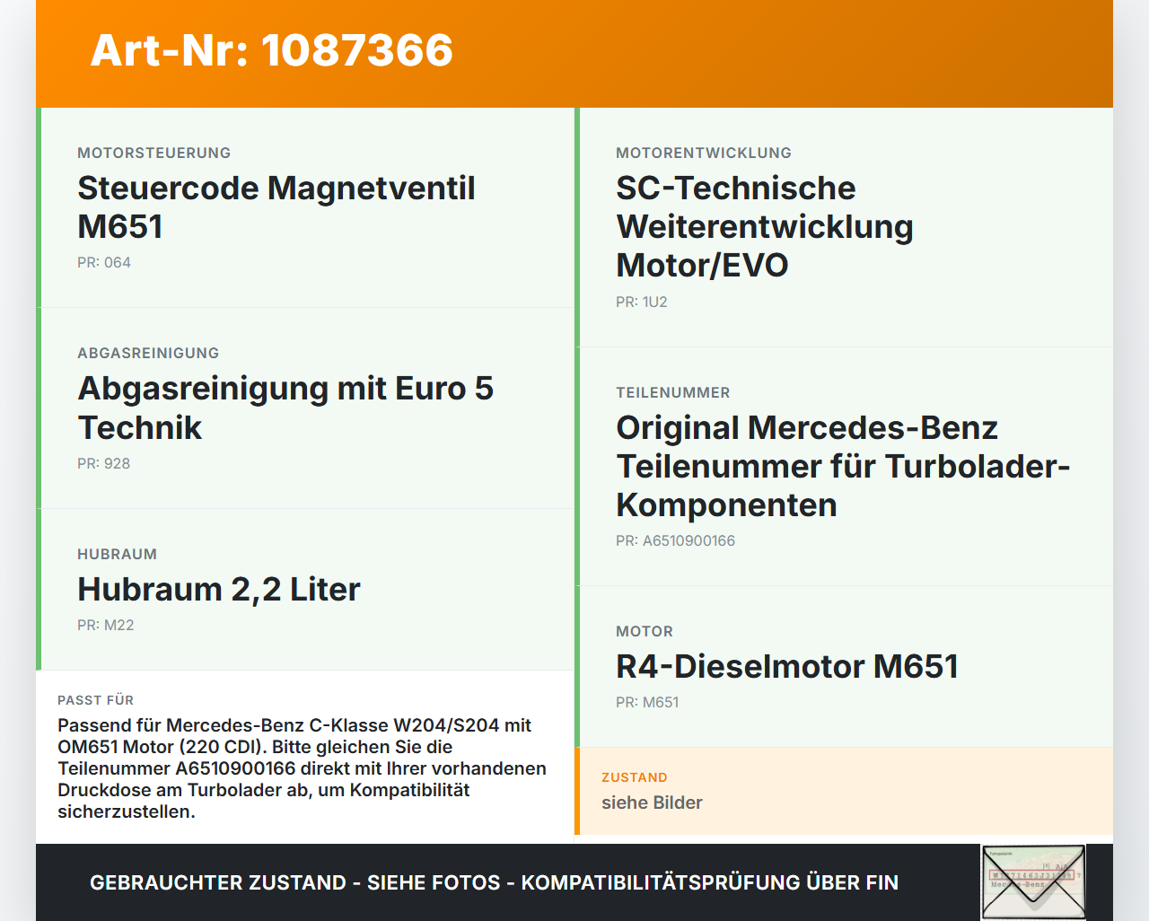 Mercedes S204 W204 11-15  CDI 2,1 125KW 651911 Druckdose für Turbolader Turbo Abgasturbolader Mercedes S204 W204... Vorschau 3