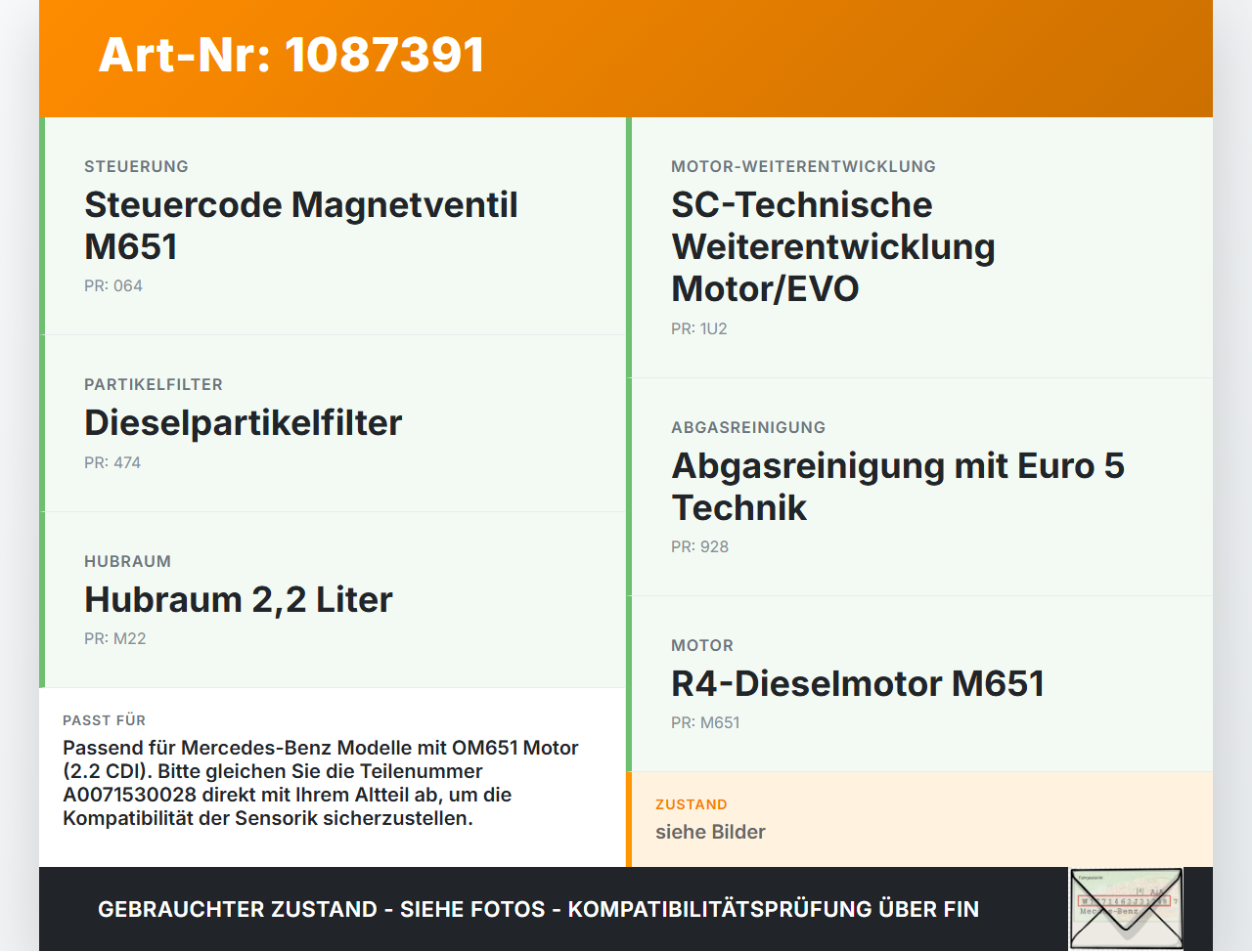 Mercedes S204 W204 11-15  CDI 2,1 125KW Luftdruck MAP Sensor Mercedes S204 W204 11-15 11.05.2012 A0071530028... Vorschau 3