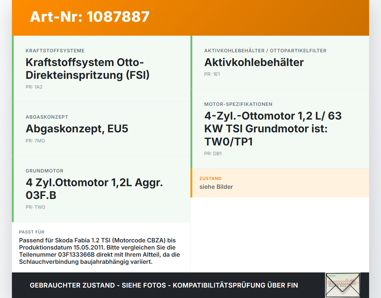 Skoda Fabia 545 10-14 TSI 1,2 63KW Magnetventil für Kraftstoffbehälter Entlüftungsventil Skoda Fabia 545 10-14... Vorschau 3