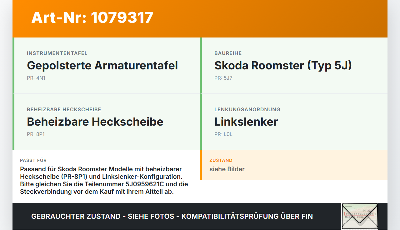 Skoda Roomster 5J 5J7 10-15 Schalter für Heckscheibenheizung Skoda Roomster 5J 5J7 10-15 09.09.2011 5J0959621C... Vorschau 3