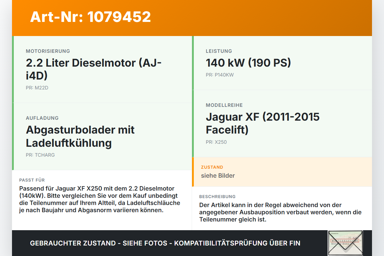 Jaguar XF X250 11-15 2,2d 140KW Ansaugrohr Ladeluftschlauch Luftschlauch Jaguar XF X250 11-15 25.06.2012 gebraucht Vorschau 3