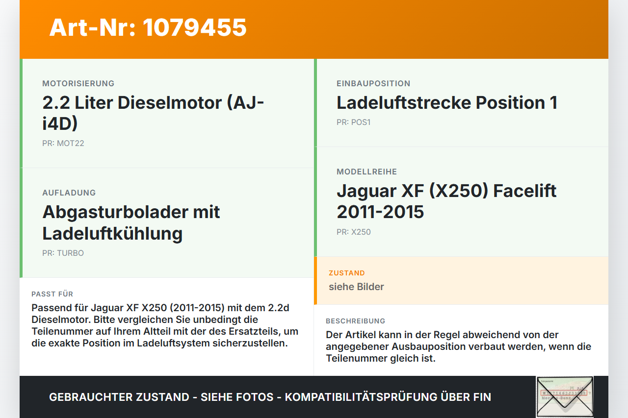 Jaguar XF X250 11-15 2,2d 140KW Ansaugrohr Ladeluftschlauch Luftschlauch Pos.1 Jaguar XF X250 11-15 25.06.2012 gebraucht Vorschau 3