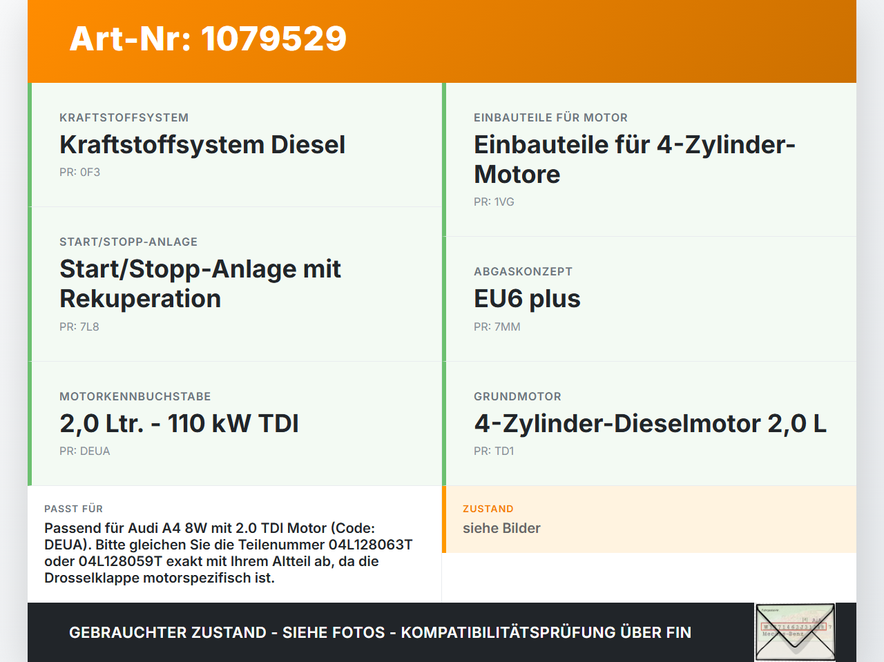 Audi A4 8W 15-19 TDI 2,0 110KW DEUA Drosselklappe Audi A4 8W 15-19 27.06.2016 04L128063T 04L128059T A2C94859900... Vorschau 3