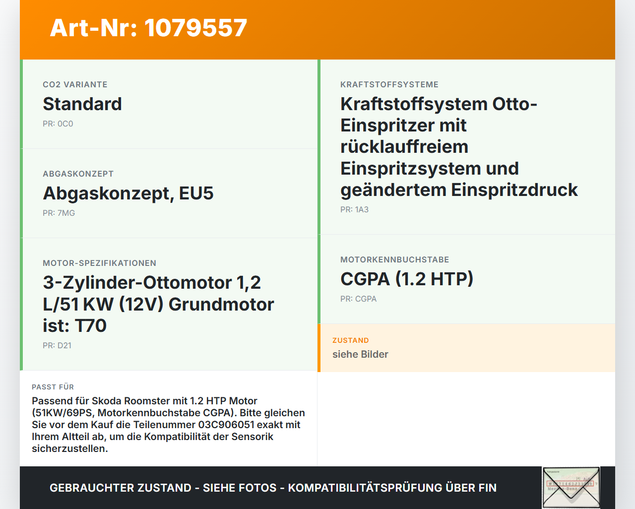 Skoda Roomster 5J 5J7 10-15 HTP 1,2 51KW Luftdruck MAP Sensor Skoda Roomster 5J 5J7 10-15 09.09.2011 03C906051... Vorschau 3