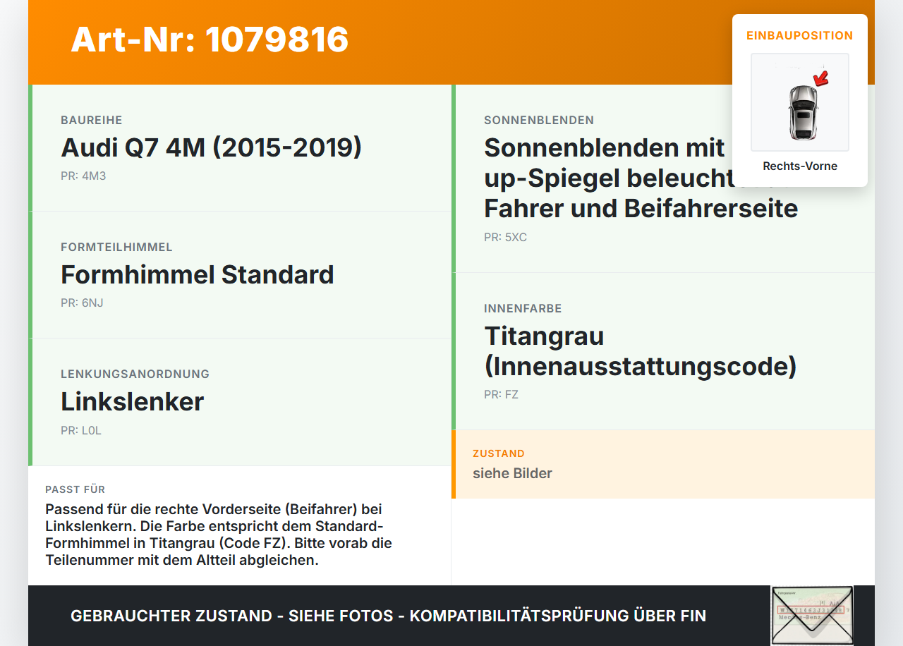 Audi Q7 4M 15-19 Handgriff Haltegriff Rechts Vorne Audi Q7 4M 15-19 19.01.2016 gebraucht Vorschau 3