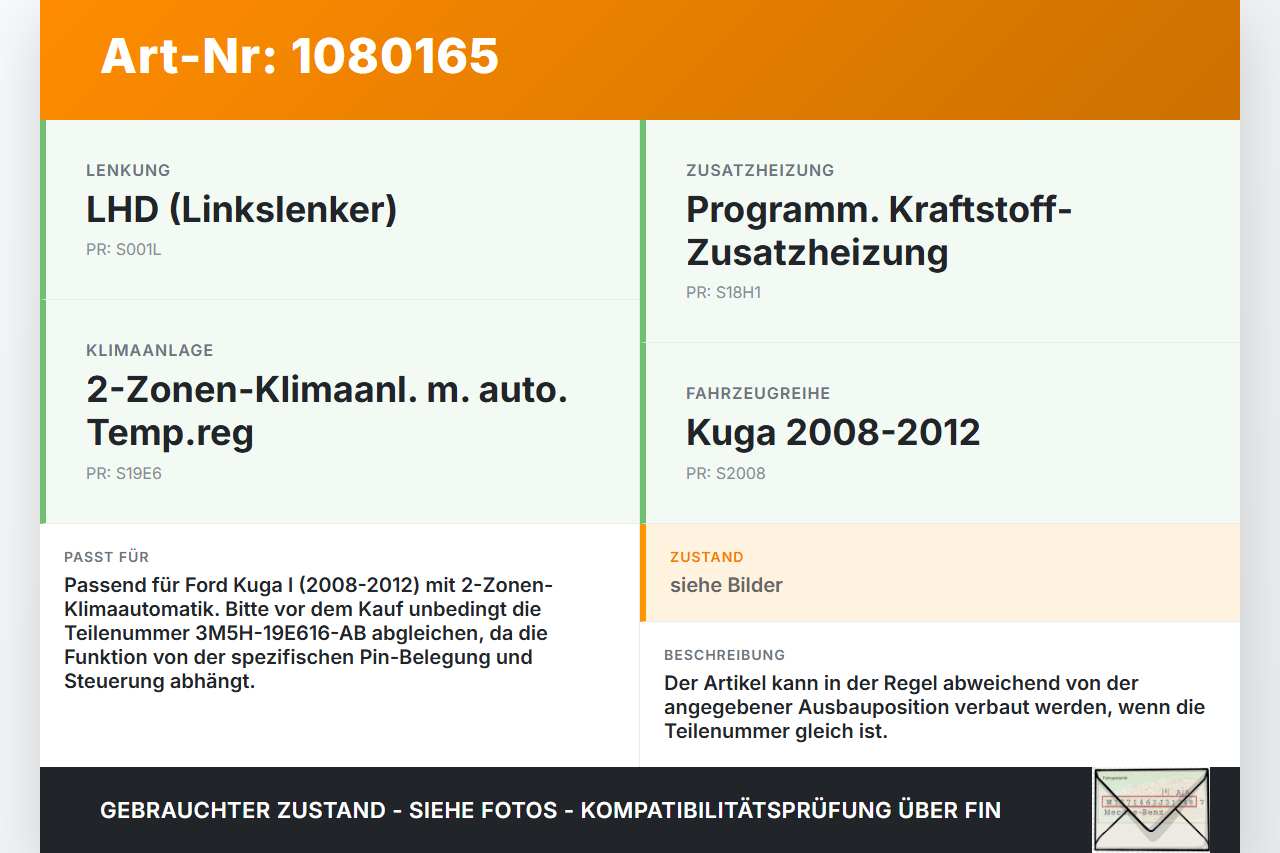 Ford Kuga I 08-12 Luftklappenstellmotor Stellmotor Pos.1 Ford Kuga I 08-12 09.06.2010 3M5H-19E616-AB gebraucht Vorschau 3