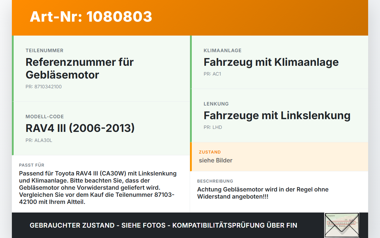 Toyota RAV4 III CA30W 06-13 Gebläsemotor Lüftermotor Heizungsgebläse Toyota RAV4 III CA30W 06-13 13.11.2006... Vorschau 3