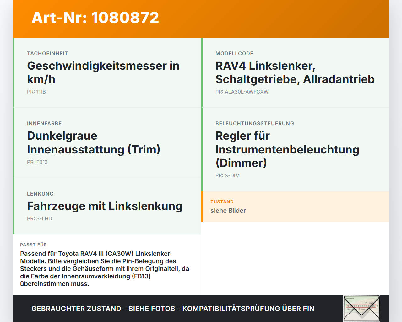 Toyota RAV4 III CA30W 06-13 Tachobeleuchtung Regler Dimmer Toyota RAV4 III CA30W 06-13 13.11.2006 453471 gebraucht Vorschau 3