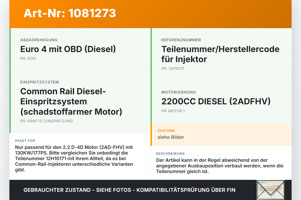 Toyota RAV4 III CA30W 06-13 D-4D 2,2 130KW Injektor Einspritzdüse Einspritzventil Diesel Injektoren Toyota RAV4 III... Vorschau 3