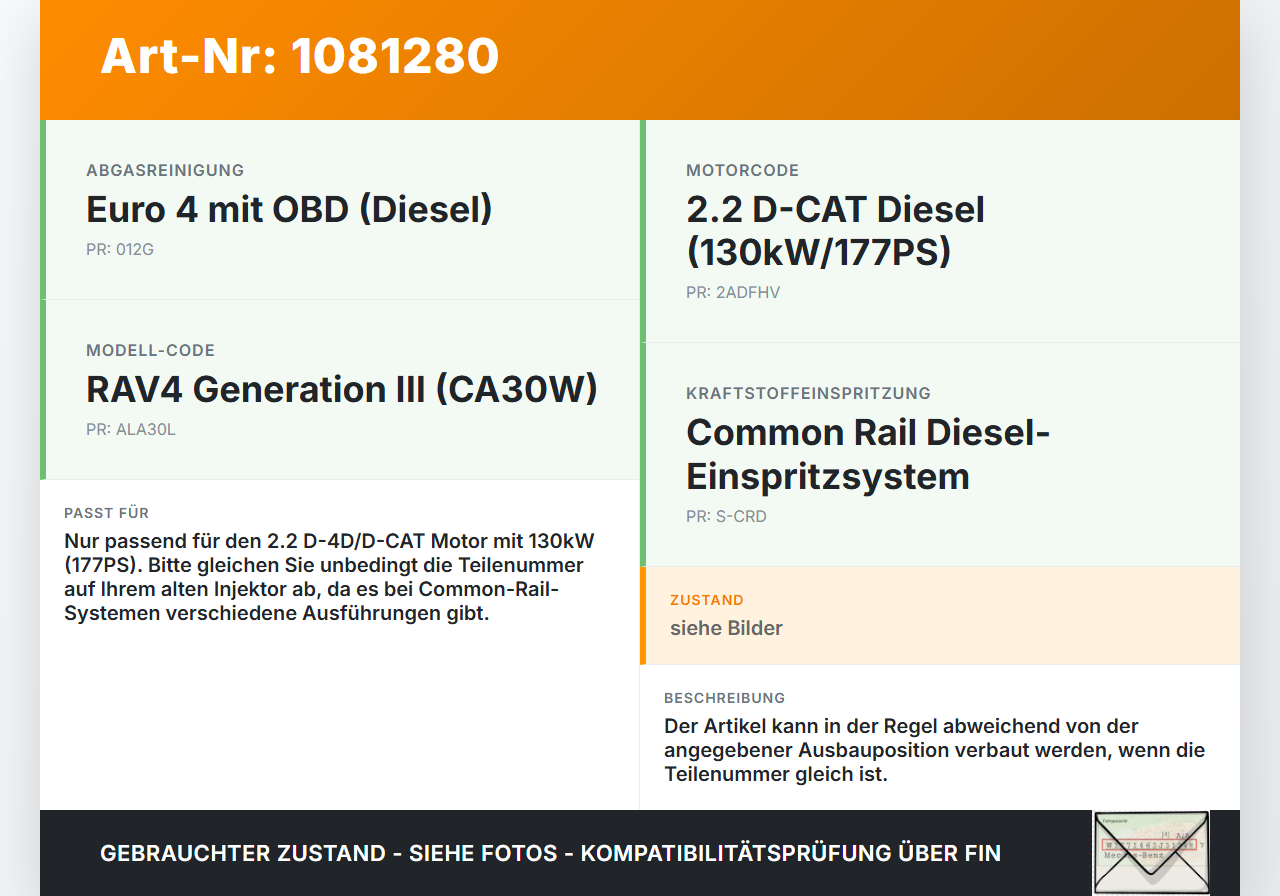 Toyota RAV4 III CA30W 06-13 D-4D 2,2 130KW Injektor Einspritzdüse Toyota RAV4 III CA30W 06-13 13.11.2006 gebraucht Vorschau 3