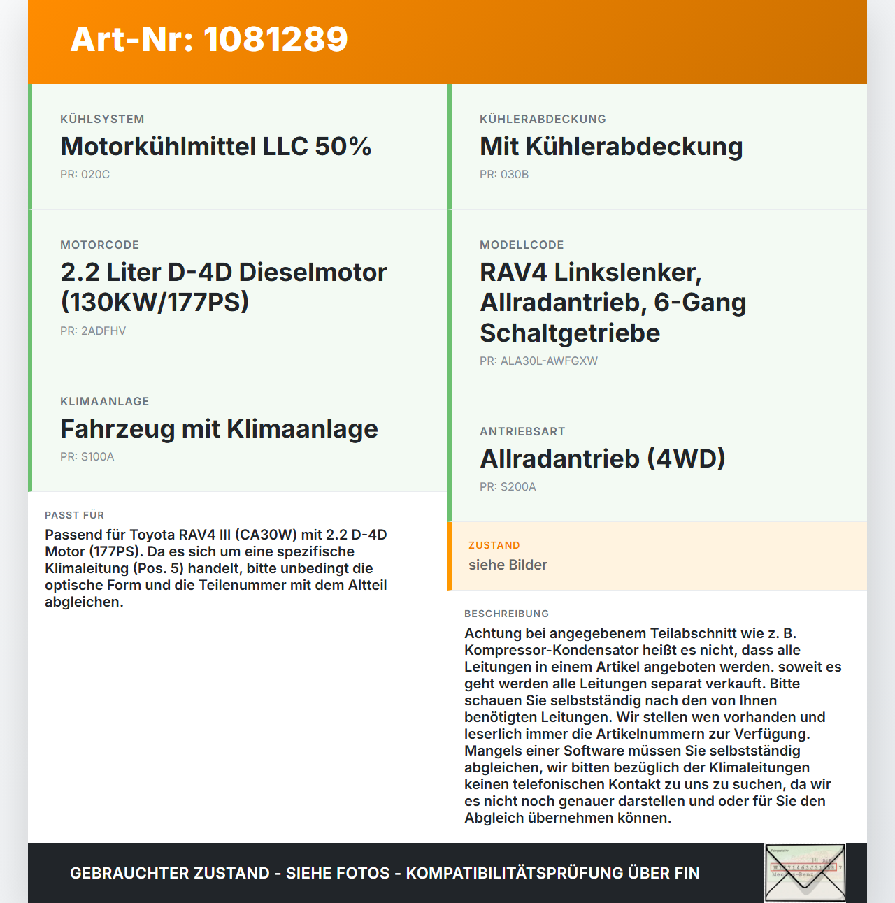 Toyota RAV4 III CA30W 06-13 D-4D 2,2 130KW Klimaschlauch Klimaleitung Pos.5 Toyota RAV4 III CA30W 06-13 13.11.2006... Vorschau 3