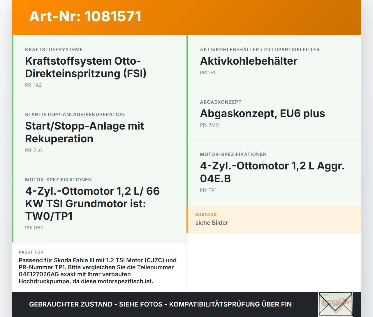 Skoda Fabia III NJ 14-18 TSI 1,2 66KW Kraftstoffpumpe Kraftstoff Förderpumpe Tankgeber Skoda Fabia III NJ 14-18... Vorschau 3