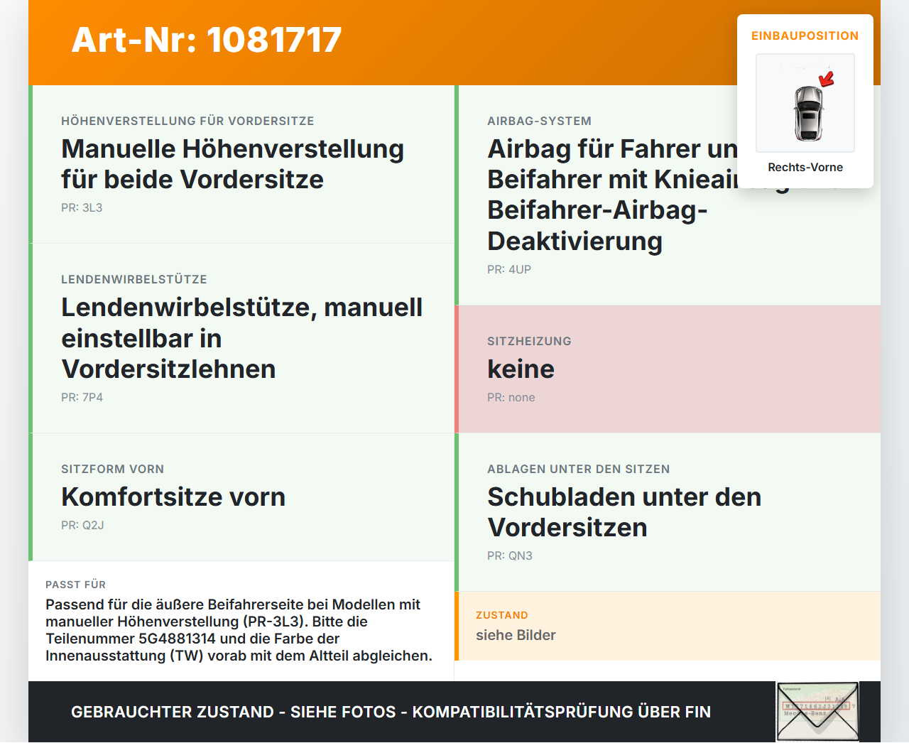 VW Golf 7 VII 5G 12-17 5T Blende Innen Verkleidung für Beifahrer Sitz Rechts Vorne Aussen VW Golf 7 VII 5G 12-17... Vorschau 3