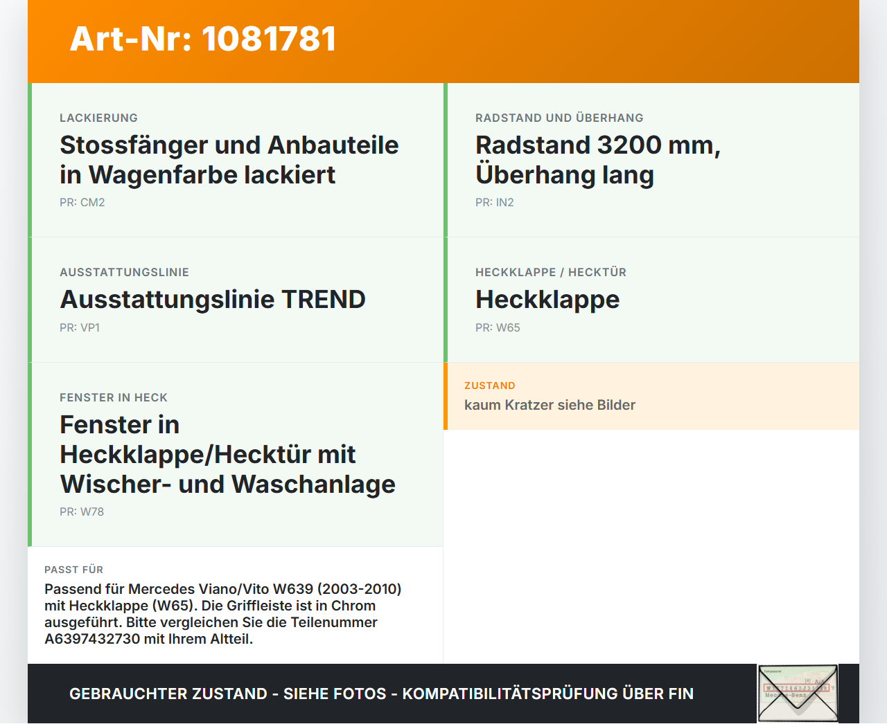 Mercedes Viano Vito W639 03-10 Blende Griffleiste für Heckklappe Kennzeichenleuchten Chrom Mercedes Viano Vito W639... Vorschau 3