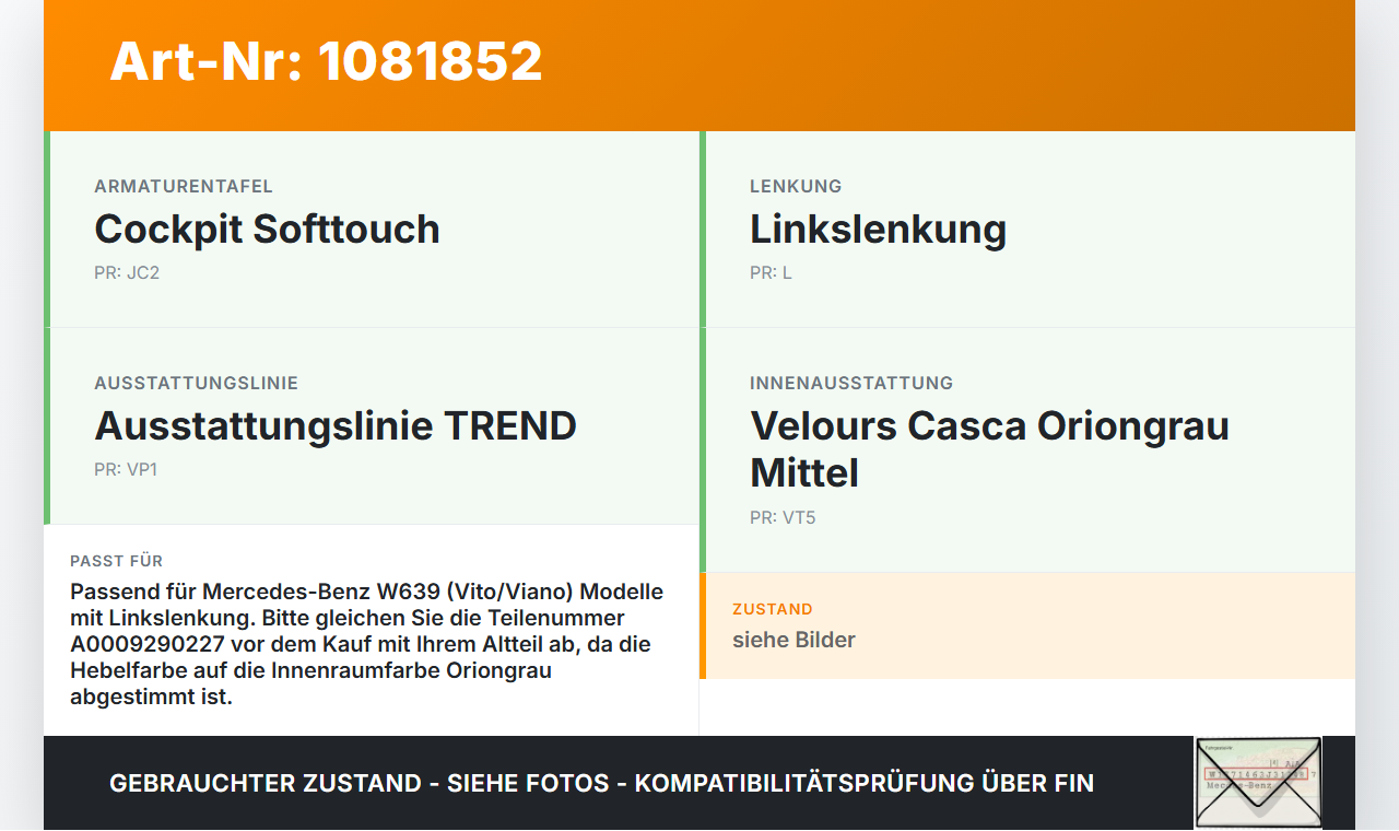 Mercedes Viano Vito W639 03-10 Hebel Entriegelung für Motorhaube Mercedes Viano Vito W639 03-10 01.07.2004... Vorschau 3