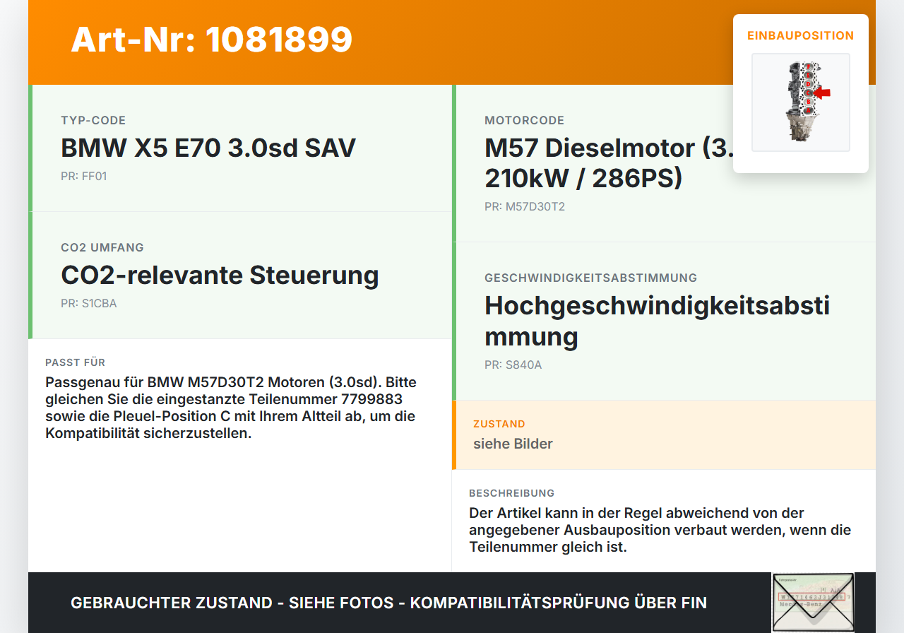 BMW X5 E70 07-10 3,0d 210KW M57D30T2 Kolben mit Pleuel Pos C BMW X5 E70 07-10 01.10.2008 7799883 11257799883... Vorschau 3