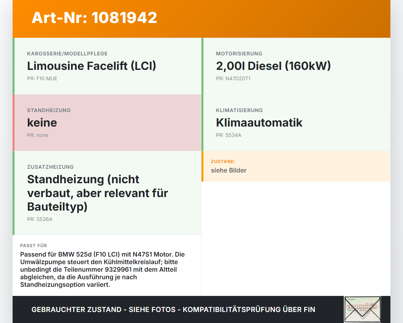 BMW 525d F10 13-17 Elektr. Pumpe Umwelzpumpe und Umschaltventil für Standheizung BMW 525d F10 13-17 27.02.2014... Vorschau 3