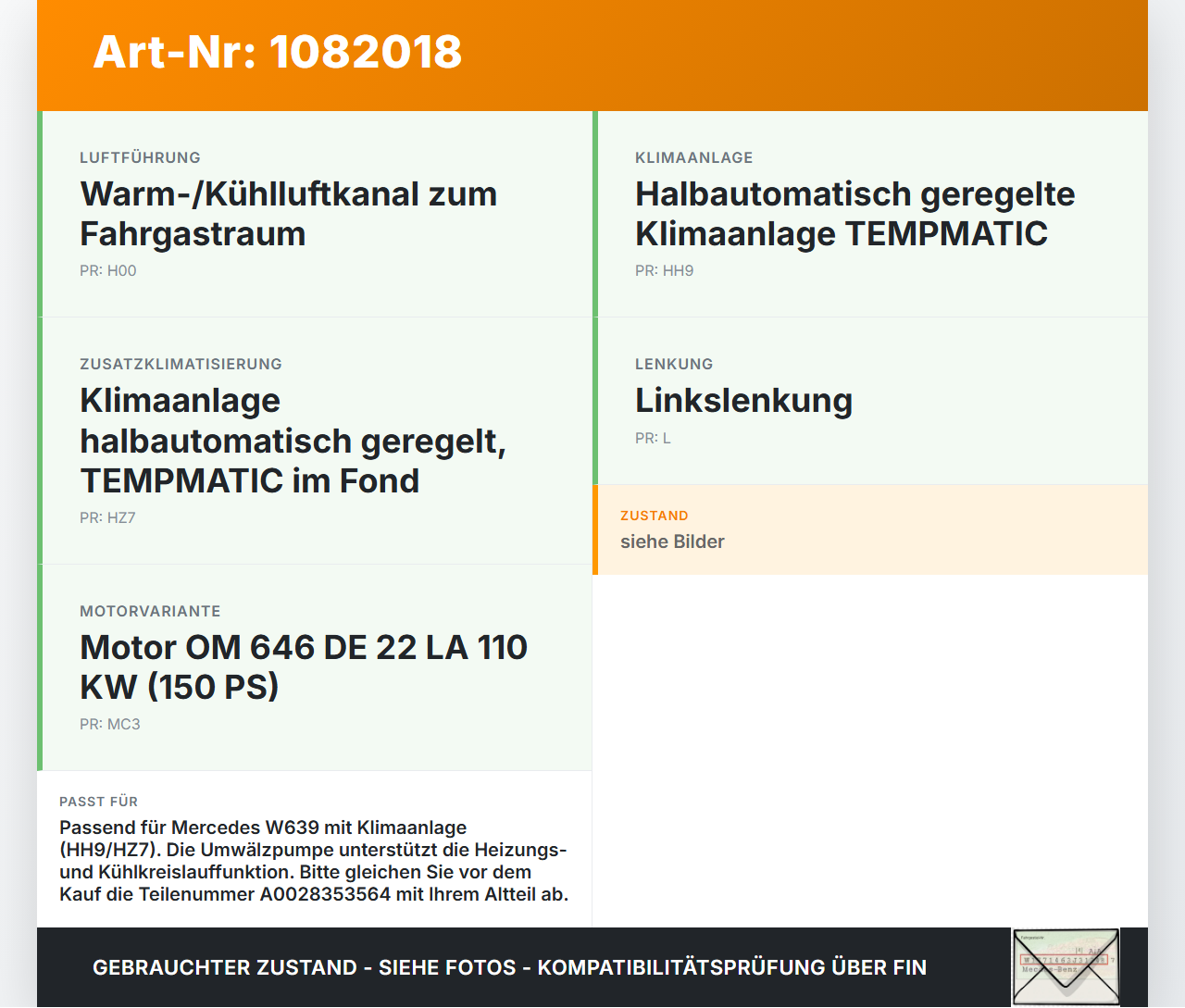 Mercedes Viano Vito W639 03-10 CDI 2,2 110KW Umwelzpumpe Heizung Pumpe Mercedes Viano Vito W639 03-10 01.07.2004... Vorschau 3