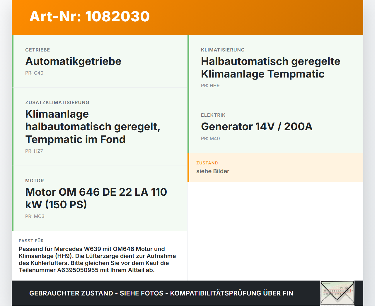 Mercedes Viano Vito W639 03-10 CDI 2,2 110KW Lüfter Träger Verkleidung Lüfterzarge Mercedes Viano Vito W639 03-10... Vorschau 3