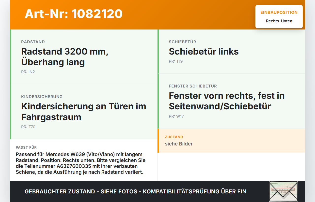 Mercedes Viano Vito W639 03-10 Laufschiene Führungsschiene für Schiebetür Rechts Unten Mercedes Viano Vito W639... Vorschau 3