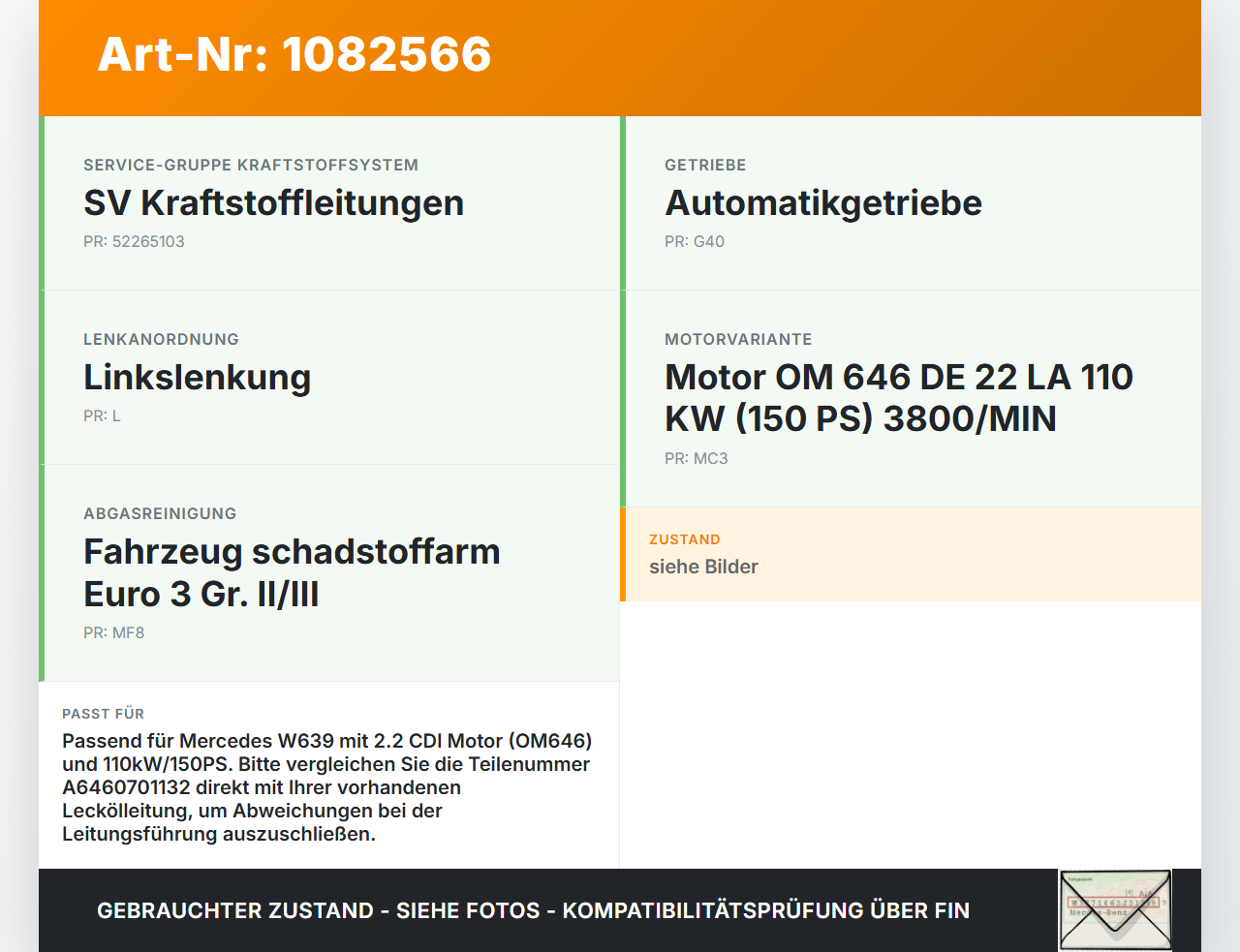 Mercedes Viano Vito W639 03-10 CDI 2,2 110KW Rücklauf Leitung Kraftstoffleitung Rücklaufleitung Mercedes Viano Vito... Vorschau 3