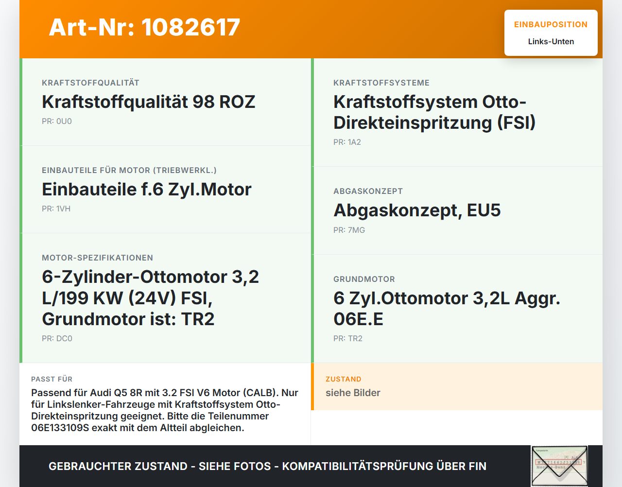 Audi Q5 8R 08-12 FSI 3,2 199KW CALB Ansaugbrücke Ansaugkrümmer Unten Links Audi Audi Q5 8R 08-12 09.06.2009... Vorschau 3