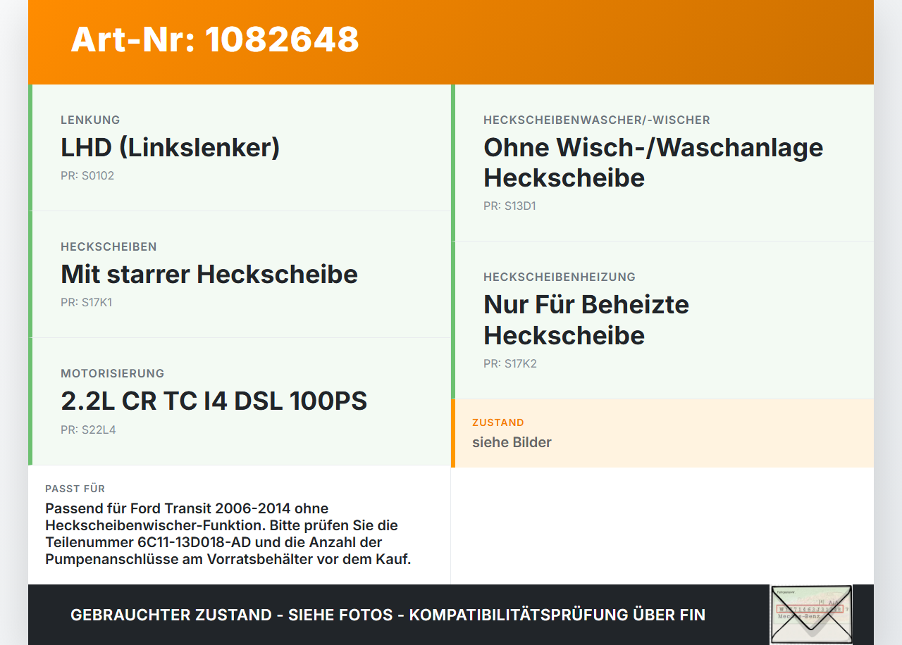 Ford Transit VI 06-13 TDCi 2,2 74KW Waschwasserbehälter Wasserbehälter Wischwasserbehälter Ford Transit VI 06-13... Vorschau 3
