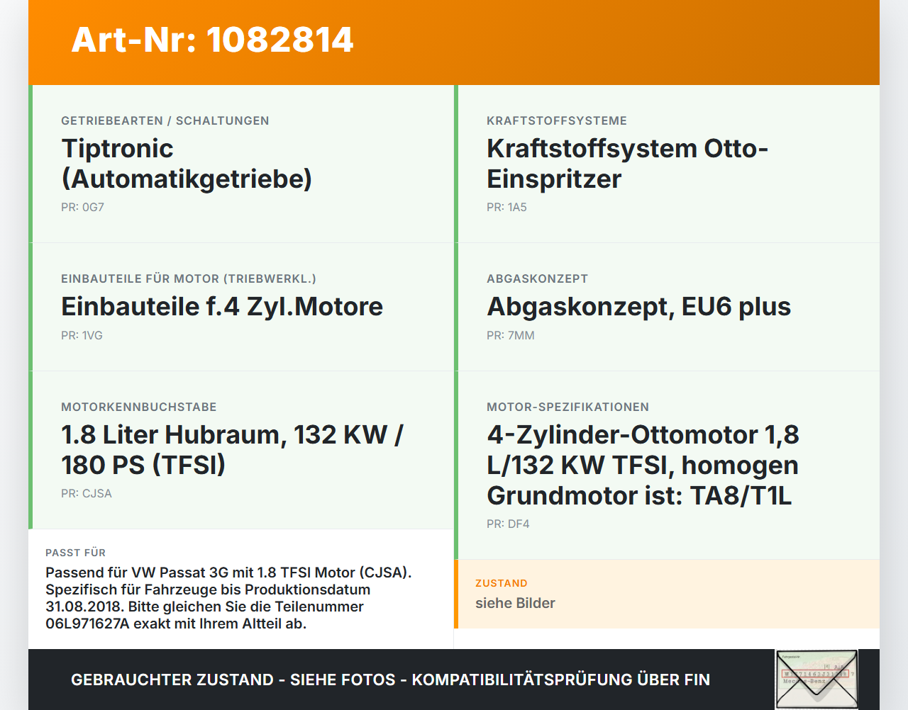 VW Passat 3G 14-19 TFSI 1,8 131KW Motorkabelbaum Einspritzventile Leitungssatz Einspritzdüsen VW Passat 3G 14-19... Vorschau 3