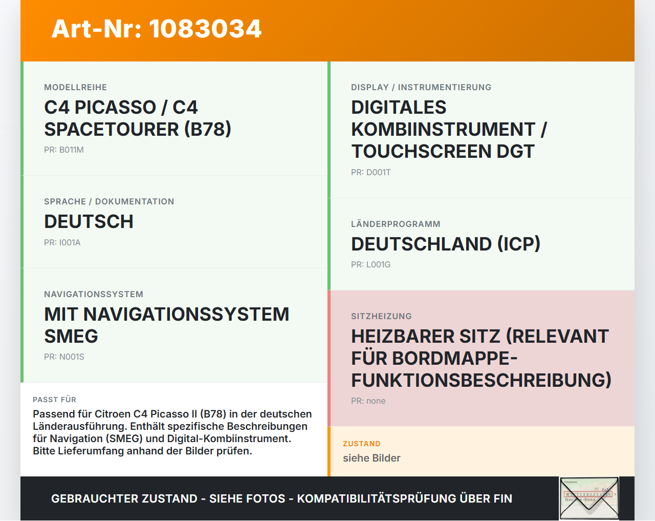 Citroen C4 Picasso II 13-16 Serviceheft Betriebsanleitung Anleitung Bordmappe Citroen C4 Picasso II 13-16... Vorschau 3