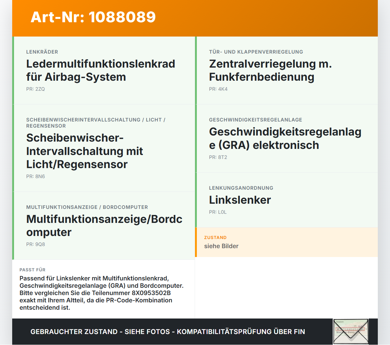 Audi Q3 8U 11-14 Lenkstockschalter Blinker Wischer Kombischalter Audi Q3 8U 11-14 25.04.2013 8X0953501D 8X0953502B... Vorschau 3