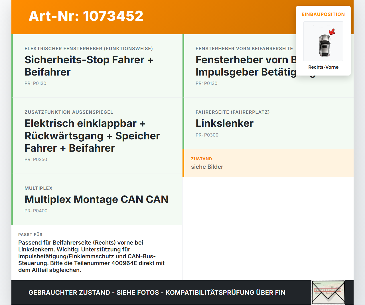 Citroen C4 Grand Picasso 06-10 Van Fensterhebermotor Rechts Vorne Citroen C4 Grand Picasso 06-10 12.11.2008... Vorschau 3