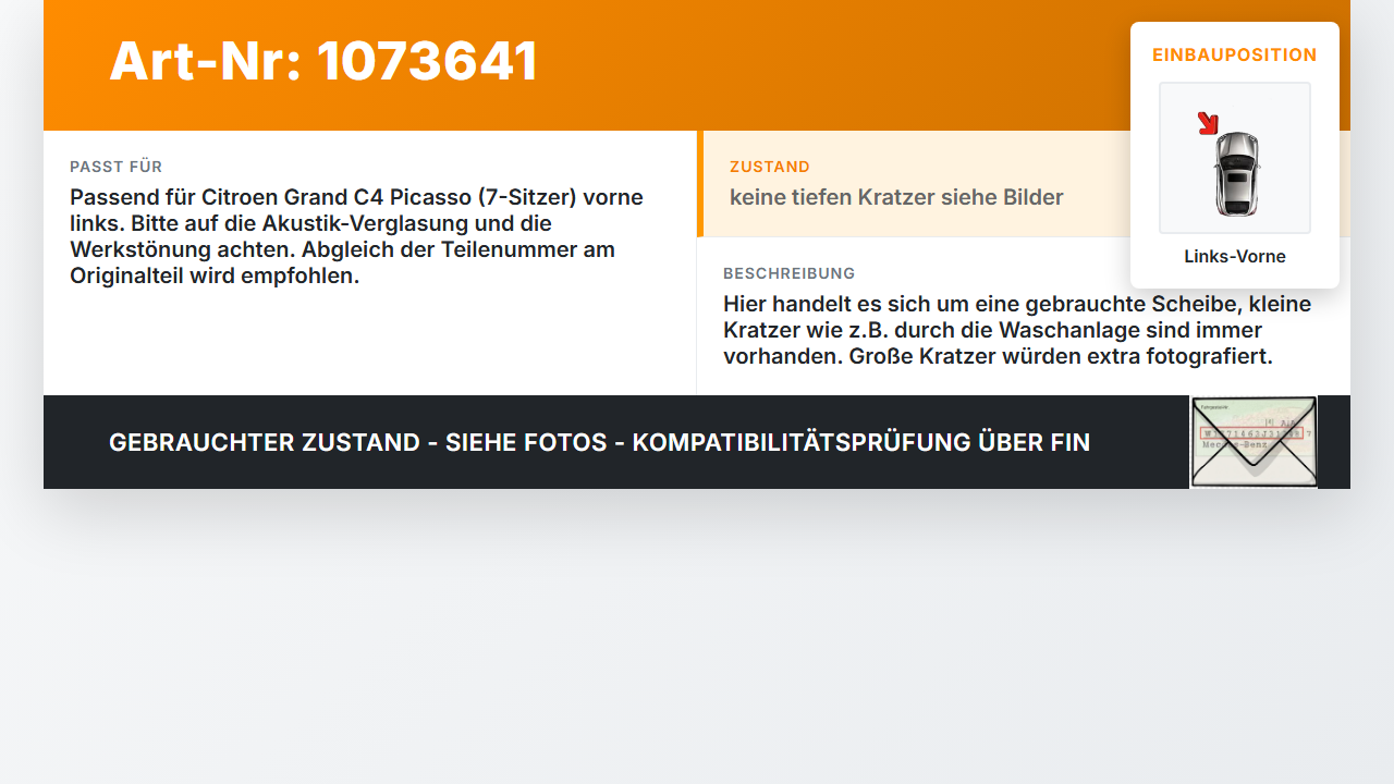 Citroen C4 Grand Picasso 06-10 Van Dreieck Seitenscheibe Scheibe Türscheibe Links Vorne Citroen C4 Grand Picasso... Vorschau 3