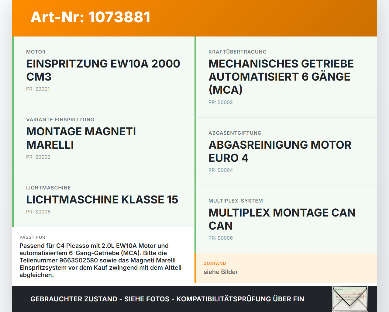 Citroen C4 Grand Picasso 06-10 1997 103KW Kabelbaum Motorkabelbaum Leitungssatz für Motor Citroen C4 Grand Picasso... Vorschau 3