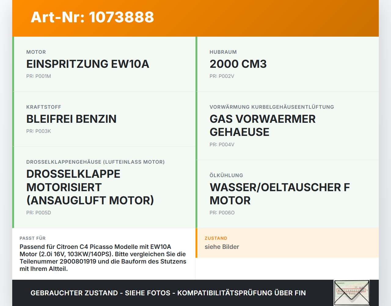 Citroen C4 Grand Picasso 06-10 1997 103KW Öleinfüllstutzen für Motor Citroen C4 Grand Picasso 06-10 12.11.2008... Vorschau 3