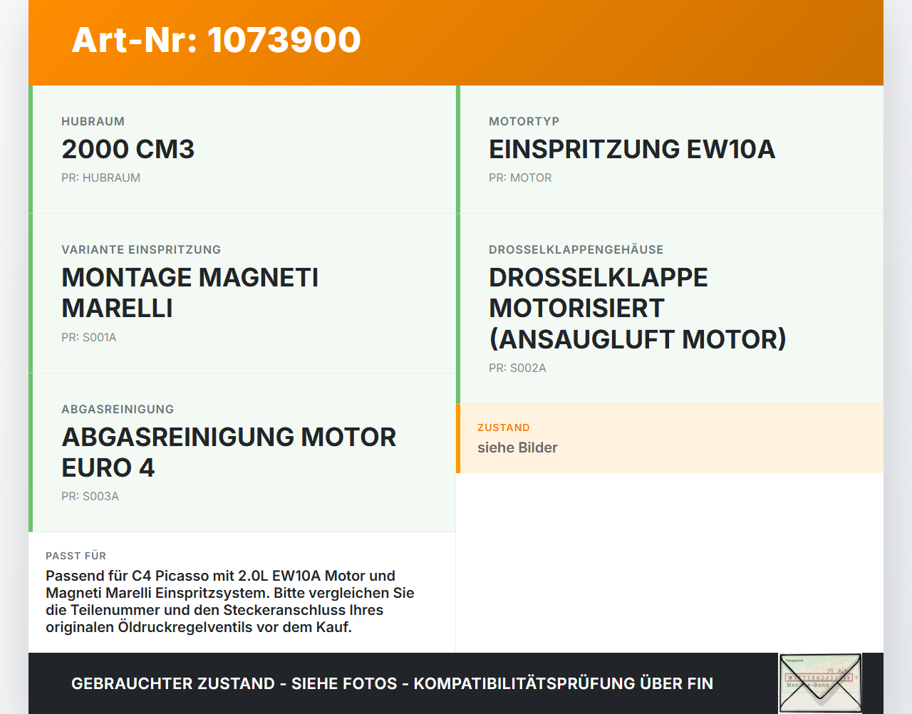 Citroen C4 Grand Picasso 06-10 1997 103KW EW10A Nockenwellenverstellung Öldruckregelventil Verstellung für... Vorschau 3